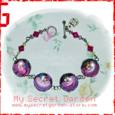 Alice In Wonderland - Cheshire Cat Cartoon Cabochon Bracelet  Alice In Wonderland - Cheshire Cat Cartoon Cabochon Bracelet